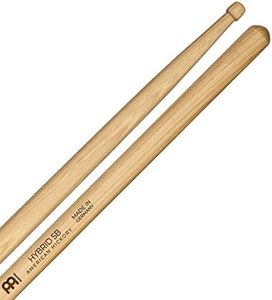 Meinl Stick & Brush Drum Sticks – Hybrid 5B – 1 Pair – Hybrid Tip – Long Taper – Weight and Pitch Matched – 0.595 inch – Drum Kit Accessories, American Hickory Wood (SB107)