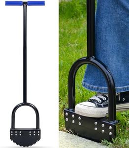 CKLT One-Piece 41in Manual Edger Lawn Tool with Spring Steel Blade Manganese Steel Border Edger for Landscaping Rustproof Half Moon Edger with Rubber Handle for Garden Maintenance