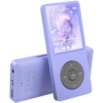 AGPTEK MP3 Player with Bluetooth 5.3, 64GB Internal Memory Portable Music Player 1.8 inch Screen with Speaker, FM Radio, Voice Recorder, Supports Expanded Up to 128GB (Without headphones), Purple