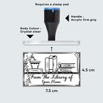 Bookshelf Personalised Rectangular Book Stamp with Your Name (7.5 X 4.5 cm), customised for Stamping Books for Readers, Bookshelf (Stamp pad is Required, not Included in This Order)