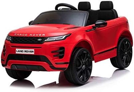 RIRICAR 4x4 Electrique Enfant 12V EVOQUE, Rouge, siège en Cuir, Lecteur MP3/USB, Batterie 12V10Ah, Roues EVA, démarrage à clé, Voiture Electrique Enfant 3-8 Ans avec télécommande Bluetooth 2,4 GHz