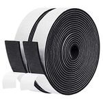 fowong Draft Excluder for Doors, 2 Rolls 25mm(W) x 3mm(T) Total 10M Long, Draught Excluder Tape for Doors and Windows, Door Insulation Strip for Door Seal, Soundproof, Shockproof, Black