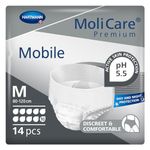 MoliCare Premium Mobile Disposable Underpants: Discreet Usage for Woman and Men with Incontinence; 10 Drops, Size M, Pack of 14