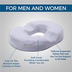 DR Flink Donut Tailbone Seat Cushion Medical Pillow 100% Memory Foam, Contoured, Premium Comfort Cushion for Hemorrhoids, Prostate, Pregnancy, Post Natal Sciatica Coccyx Pain Relief. Pressure Surgery