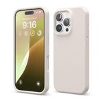 elago Compatible with iPhone 16 Pro Case, Premium Liquid Silicone Case, Full Body Protective Cover, Shockproof, Slim Phone Case, Anti-Scratch Soft Microfiber Lining, 6.3 inch (Stone)