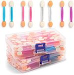 120PCS Eyeshadow Brush with Box, Eyeshadow Applicators Double Sided Sponge Applicator Eyeshadow Sponge Brush, Eye Makeup Tools