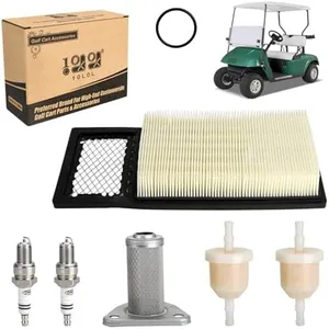 10L0L Golf Cart EZGO Tune Up Kit for EZGO TXT with 72368G01 Air Filter Fuel Filter Spark Plug Oil Filter Replacement Kit for TXT, Medalist & Marathon 1994-2005 295/350cc 4 Cycle Robins Motor