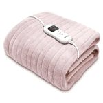 Dreamcatcher Pink Heated Throw Electric Blanket, 160 x 120cm Heated Blanket Machine Washable Soft Micro Fleece Electric Throw Overblanket with 9HR Timer and 9x Control Heat Settings