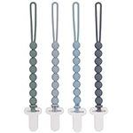 4-Pack Silicone Pacifier Clips with