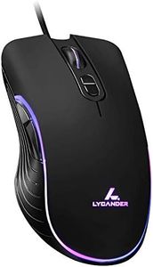 LYCANDER - Mouse ottico con cavo USB (1.5m), DPI regolabile fino a 6400, 7 pulsanti, LED