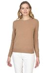 State Cashmere Womens Crew Neck Jumper 100% Pure Cashmere Sweater Long Sleeve Pullover (Medium, Cammello)