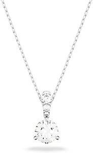 Swarovski Stilla Pendant, White Round Cut Crystals in a Rhodium Plated Setting