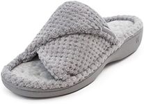 isotoner Women's Ladies Popcorn Open Toe Slipper Back, Grey (Pale Grey), 4 UK