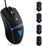 FANTECH Wired Gaming Mouse Lightweight-8000 DPI Optical Computer Mouse,4 RGB Backlit Modes, 6 programmable Buttons,Ergonomic Gamer Laptop PC Mice (Black)