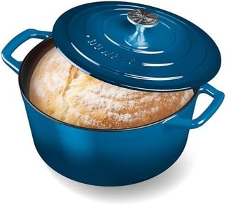 Nuwave 6 Qt PFAS-Free Enameled Cast Iron Dutch Oven Pot with Lid, Santorini