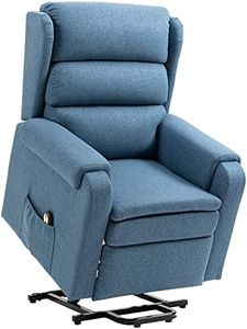 HOMCOM Power Lift Recliner Chair for Elderly, Fabric Electric Stand-Up Sofa, Heavy-Duty Reclining Chair with Pockets for Living Room, Blue