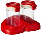 Ritu Multipurpose Plastic Spice Container Salt and Pepper Shaker Seasoning Storage 2 Pieces Condiment Set with Tray