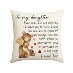 AVOIN colorlife to My Daughter Throw Pillow Cover, 18 x 18 Inch Daughter Gift Lady Girls Birthday Cushion Case from Mum Dad