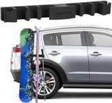 Hikeen Magnetic Ski Snowboard Vehicle Mount,Holders to Prevent Ski Snowboard and Ski Pole from Tipping Over | Vehicle Paint Protection | Holds Up to 4 Pairs Skis or 2 Snowboards,2 Ski Poles