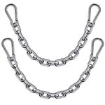 WAREMAID 2 Boxing Punching Bag Chain and 4 Carabiners, Stainless Steel Heavy Duty Hanging Chair Chain Kit Hammock Chair Hardware for Indoor Outdoor Playground Swing Set, Hanging Heavy Bag, 1000 LB