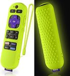 Silicone Case for Roku Express 4K+ Voice Remote RCA1R, Roku Voice Remote Cover RC-GZ1 Roku Streaming Stick 4K Silicone Sleeve with Lanyard(Glow Green)