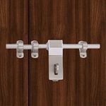 Atom 12 Inch Zinc Aldrop | Fancy Aldrop for Door Fittings Kit, Door Accessories | Chrome Plated Silver Satin Finish (WZA005)