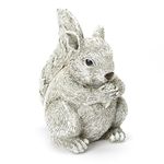 Roman Exclusive Pudgy Pal Squirrel Garden Statue, 10.25-Inch, Made of Dolomite