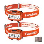 EverBrite Headlamp, 2 Pack Kids Headlamp with Red Light and Memory Function, Head Lamp for Adults and Kids with 7 Modes, Bright Headlamps for Camping, Running, Batteries Included