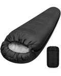 Ultralight 4 Season Single Person Sleeping Bag Ideal for Camping Warm Lightweight Waterproof Suitable for Indoor & Outdoor Use for Teenagers Adults on Hiking Backpacking Camping Adventures Mummy Black