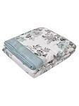 LINENWALAS 300 Tc Cotton Reversible Single Bed Dohar With Silk Border | Soft-Lightweight Blanket (Single Dohar, Shabby Sage Floral)