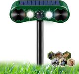 Ultrasonic Cat Repellent, Solar Cat Repellent & Outdoor Pet Repellent 2 Modes, IP55 Waterproof, Ultrasonic Animal Repeller with PIR Sensor & Flash for Farm Garden Yard Dog Cat Fox Bird Deterrent