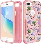 Lupct for iPhone 8 Plus/7 Plus/6sPlus/6Plus 5.5" Heavy Duty Phone Case for Girls Kids Women Girly Cute Cartoon Hard Triple Layers Military Full Body Grade Cover Drop Protective Cases Diany