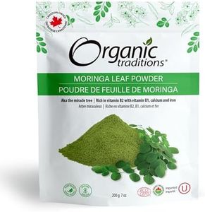 Organic Traditions Organic Moringa Leaf Extract Vegan Non-GMO Organic Superfood Moringa Powder, 7oz (200g) Bag, 40 servings per bag