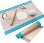 Silicone Pastry Mat with Measurements 36 x 24 Full Sticks To Countertop For Rolling Dough Perfect Fondant Surface.