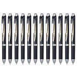 Pentel EnerGel Permanent Retractable Liquid Gel Rollerball Pen, Archival Quality, Water Resistant Ink, For Signing Important Documents, 0.5mm Fine Point, Blue Ink, BLP75-C, Box of 12