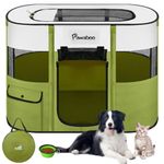 Dog Playpen, Portable Pet Playpen Cat PlayPen, 600D Oxford Dog Kennel Tent Crate, Waterproof&Breathable, Indoor Outdoor Travel Camping Use for Medium/Large Breed with Carrying Case+Folding Bowl(M)