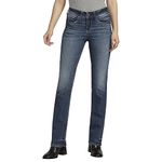 Silver Jeans Co. Women's Suki Mid Rise Curvy Fit Slim Bootcut Jeans, Med Wash Ekc391, 29W x 31L