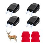 povtii 4PCS Deer Whistles, Car Deer Whistles Warning Device with Rubber Pads, Whistle Save a Deer Avoids Collisions, Universal Car Accessories (Black)