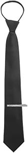 Yolev Cravate Noire pour Homme avec Pince à Cravate Pré-cravate Fermeture Eclair Cravate Réglable pour Accessoires de Costume de Mariage pour Homme