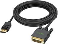 UVOOI DisplayPort to DVI Cable 15 Feet, DP to DVI-D Male to Male Adapter Cable Compatible with Display, PC, Laptop, HDTV, Projector, Monitor, More - Gold-Plated