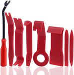 Tanstic 8Pcs Auto Trim Removal Tool Kit, Plastic No-Scratch Pry Tool Kit, Car Interior Trim Removal Tools, Fastener Remover, Car Panel Door Window Molding Tools for Car Audio Radio Panel (Red)