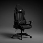 Green Soul Beast Racing Edition Ergonomic Gaming Chair with Premium Fabric & PU Leather, Adjustable Neck & Lumbar Pillow, 3D Adjustable Armrests & Strong Nylon Base (Full Black)