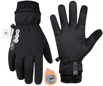 HANDLANDY Winter Gloves for Men & Women, Insulated Waterproof for Cold Weather, Thermal Glove for Cycling, Ski, Riding, Driving, Biking, Running (Black, 2X-Large)