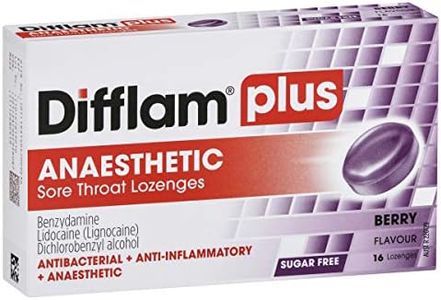 Difflam Plus Anaesthetic Sore Throat Lozenges, Berry, 16 count