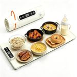 Food Warming Mat 16”x24”, Electric Silicone Food Warmer Trays 4-Level Temp/4-Hour Timer/Child Lock Safety, Foldable&Easy-Clean Multi-Functional Food Heater for Parties and Daily