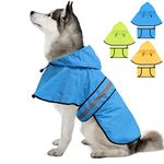 Weesiber Dog Raincoat - Waterproof Dog Rain Coat, Adjustable Reflective Dog Rain Jacket, Lightweight Dog Poncho, Dog Slicker for Dog Walking (X-Large, Blue)