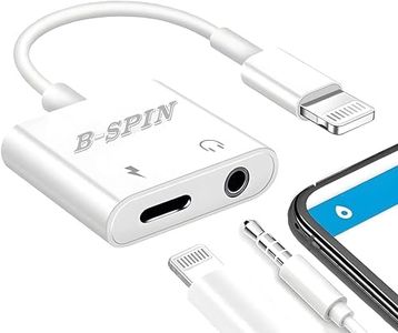 USB to 3.5mm Headphone and Charger Adapter, 2-in-1 Aux Audio Splitter Jack with PD Fast Charging [Compatible with iPhone/Apple Devices]