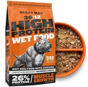 Bully Max Wet Dog Food for Adults & Puppies - Dehydrated High Protein Instant Fresh Soft Dog Food with Chicken - Healthy Muscle Growth for Small & Large Breeds - 2 Dry Pounds (Makes 5.5 lbs. Wet Food)