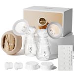 NCVI Electric Breast Pump 8128, Double Breast Milk Pump for Feeding Mothers with 4 Modes & 9 Levels, Rechargeable Battery, LED Display, Quiet Motor, Anti-Backflow, BPA Free & Skin Friendly