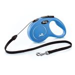 FLEXI New Classic Retractable Dog Leash (Cord), Ergonomic, Durable and Tangle Free Pet Walking Leash for Dogs Up to 26 lbs, 16 ft, Small, Blue